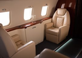 empty aircraft with airplane of champagne for trip